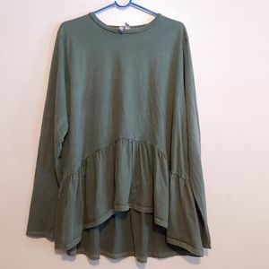 ASOS. raffle bottom long sleeve shirt.